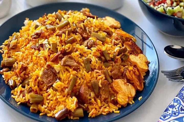 طرز تهیه لوبیا پلو مجلسی + نکات پخت